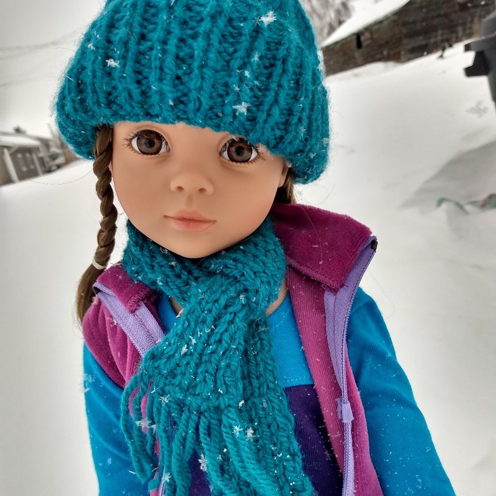 Matching Hat and Scarf for American girl / Gotz 18" doll